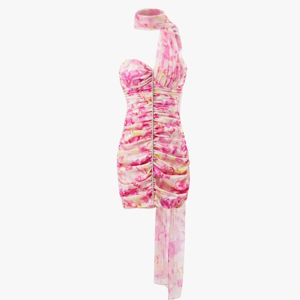 Nana Jacqueline Pink and Yellow Floral Dress